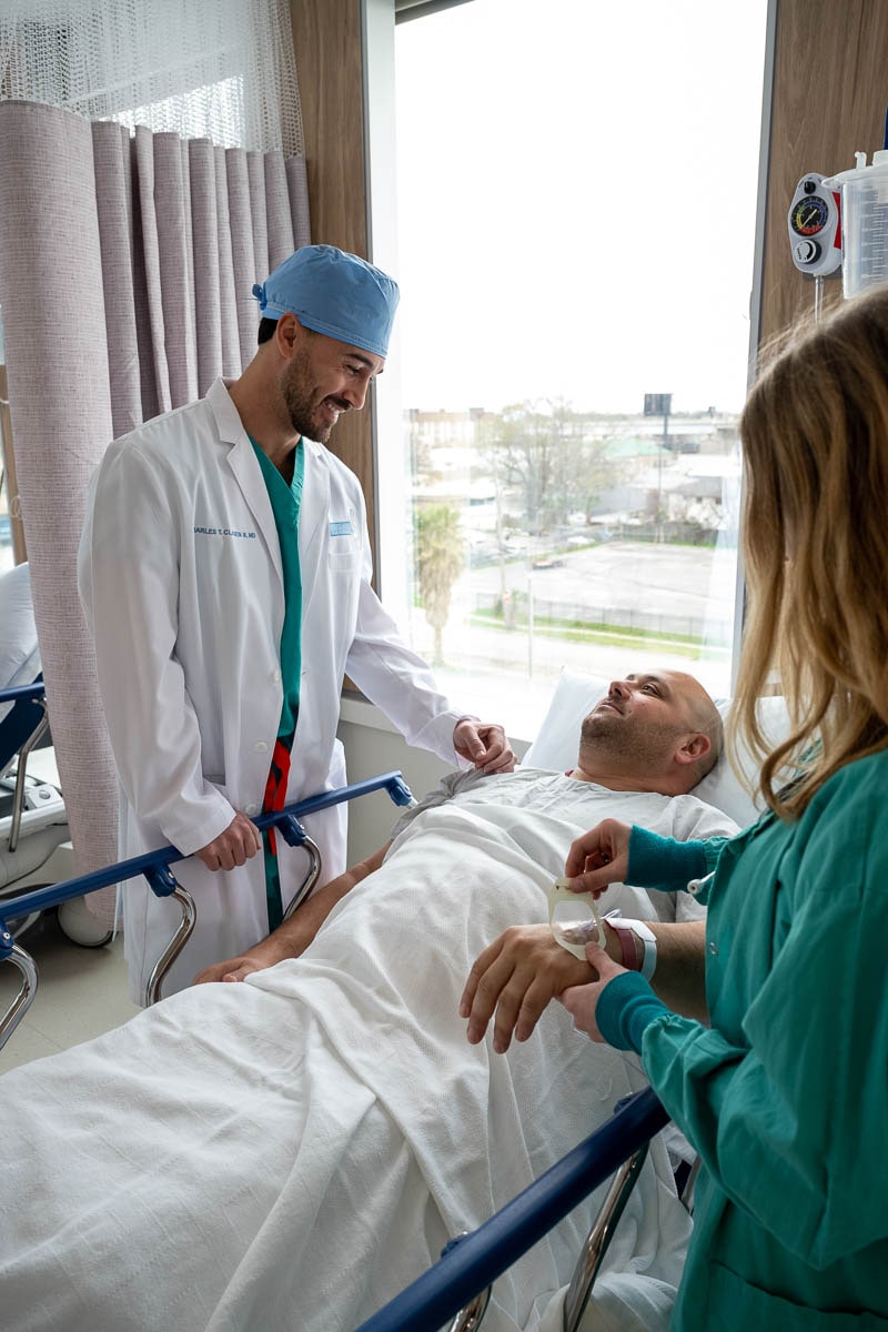 Doctors talking to a patient